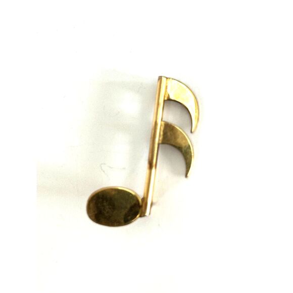 Shiny 24k gf Gold 16th Note Music Note Brooch Unisex Pin for Music Lovers - Picture 3 of 6